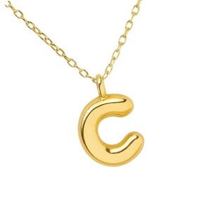 Gold Bubble Initial Necklace (4000)
